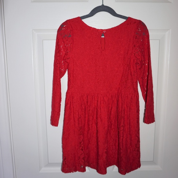H&M Girls Red Lace Holiday Dress 4-6Y - Picture 3 of 5